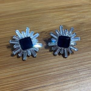 Silver and Purple Earring Set